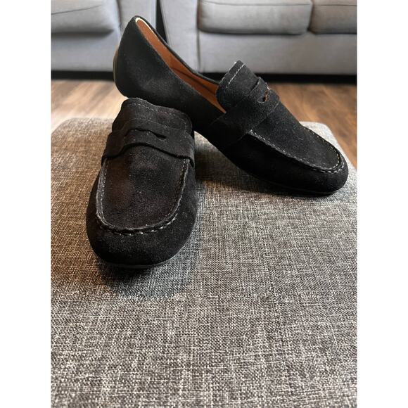 Born Melinda Loafer Womens 8M Black Suede Leather Slip-On Comfort Penny Shoes - Picture 2 of 7